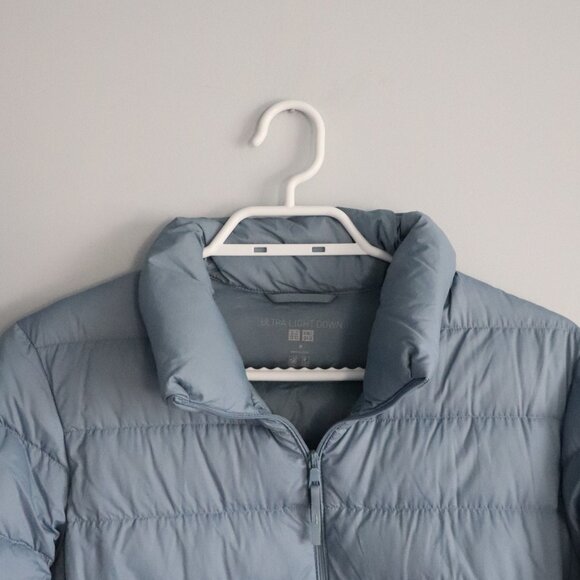 Uniqlo Womens Blue Sz M Ultra Light Feather Down Full Zip Packable Puffer Jacket - Picture 4 of 15